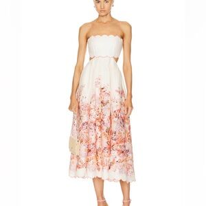 NWT Zimmerman Devi Scallop Midi Dress Size 1